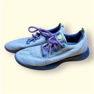 Allbirds Wool Runner Womens Sz 8.5 Sneakers Light blue/purple lavender lace up
